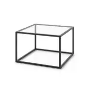 Costway 70 CM Square Coffee Table Tempered Glass Tabletop Modern Furniture Living Room Home Office