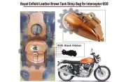 Fit For Royal Enfield "Interceptor 650 Brown Leather Tank Strap Bag"