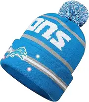 FOCO NFL Unisex-Adult Officially Licensed LED Light Up Classic Cuffed Knit Beanie Cold Weather Hat