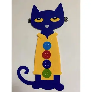 皮特猫套手手偶繪本道具教學教具扣子背膠pete the cat and his four groovy buttons