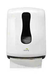Dolphy Slimline ABS Paper Towel Dispenser - White, Wall Mounted with Key Lock, High Capacity for M-Fold & Z-Fold Towels, Ideal for Bathrooms & Commercial Use