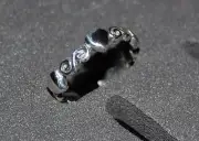 925 Sterling Silver Toe Ring Adjustable Hearts and Swirls 3mm