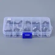 YDuupxe 50Pcs Transistor Kit 10 Values NPN PNP Transistor Box Voltage Regulator Assortment Kit