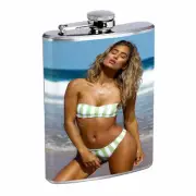 Hawaiian Girls D6 Flask 8oz Stainless Steel Hip Drinking Whiskey