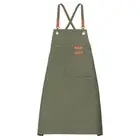 Canvas Chef Aprons Adjustable 78x68cm Cross Back Kitchen Apron 3 Pockets Green