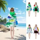 Hooded Towel with Buttons Cotton Bath Poncho Towel Highly Absorbent Kids ⊇