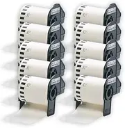 ExtraPrint 10 x Compatible DK-22212 Continuous Matte Film Labels Rolls 62mm x 15.24m for Brother QL-820NWB QL-700 QL-650TD QL-550 QL-500W QL-1100 QL-110 QL-1050N QL-1050