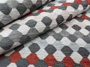 Romo Small Scale Hexagon Chenille Uphol Fabric- Oreta / Postbox 2.15 yds 7879/03