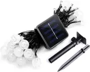 Solar Fairy String Lights 50LED Crystal Globe Outdoor Garden XMAS Party Decor