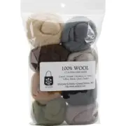 Wistyria Editions Wool Roving 12" .25oz 8/Pkg-Rustic (Pack of 1)