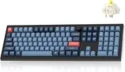 Keychron V6 Max Wireless Custom Mechanical Keyboard, 2.4 GHz Bluetooth QMK Full-Size Layout RGB with Hot-swappable Gateron Banana Switch Compatible with Mac Windows Linux.