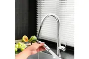 Kitchen Mixer Tap Pull Out Round 2 Mode Sink Basin Faucet Swivel WELS Chrome