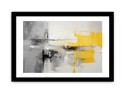 Grey Yellow Art Framed Art Framed print Art Poster