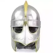 Medieval Valsguard Knights Steel Armor Crusader's Silver & Black design Helmet