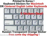 5pc Russian Black Transparent Sticker for Mac/Apple or Win Centered Keyboard