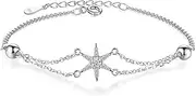 Chain Bracelets,Silver Bracelet,Fashion Bangle,Sterling Silver Bracelet for Women,Ladies 925 Sterling Silver Bracelet Exquisite Silver Snowflake Bracelet Fashion Bracelet Ladies Silver Jewellery