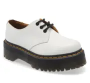 Dr. Martens 1461 Quad Leather Oxfords Platform Shoes White US Mens 8 / Womens 9