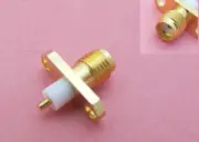 50pcs SMA Female Jack PTFE With 2 Holes Deck Flange Mount Solder Connector New