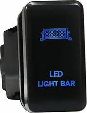 12V 3A ON-Off Push Switch 807B Laser Etched LED Light BAR Dual LEDs in Blue for Toyota Hilux Landcruiser 70 100 Kluger Prado 120 HiAce FJ Cruiser and More