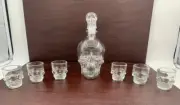 7 Piece Glass Skull Decanter Set By Circleware NEW IN BOX