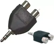 Lot50 1/8"Stereo Male~Dual RCA~Female Audio/PC/MAC/IPOD/MP3~AUX Adapter{NO CABLE