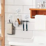 Bathroom Clear Suction Hooks Reusable Vacuum Suction Cup Hook Razor Holder Multi-Use for Home Three-Hooks