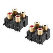 2pcs AV Concentric Outlet 4 Female Jack 8-Pin Connector Socket Panel Mount