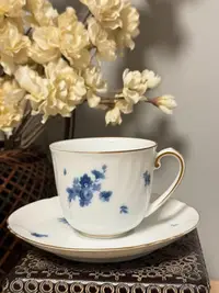 在飛比找Yahoo!奇摩拍賣優惠-日本大倉陶園OKURA缸染青花迷你摩卡咖啡杯 紅茶杯
