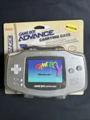 Nintendo Game Boy GameBoy Advance Carrying Case GBA Shape Silver Platinum Hard