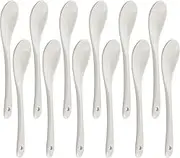 Leegg Porcelain Egg Spoons Set of 12 Ceramic Spoons Teaspoons for Coffee Tea and Desserts Spoon