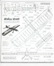 STUKA STUNT American Modeler 1961 PLAN + PARTS PATTERNS 47in Old Time UC Model