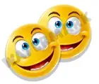 Silly Emoji Stickers Yellow Goofy Faces in various sizes Set of 2 Adhesive Vinyl