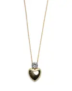 Argento Vivo Scarlet Cubic Zirconia & Heart Pendant Necklace in 18K Gold Plated Sterling Silver, 16-18