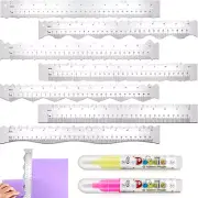 Henoyso 7 Pcs Metal Paper Tearing Ruler Deckle Edge Ruler Craft Ruler Stainless
