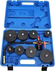Turbo System Leakage Tester, 9 Pcs Metal Automotive Turbocharger Turbo Boost Leak Tester with 35mm to 90mm Adapter, Regulator, Universal Auto Pressure Tester Leak Detector