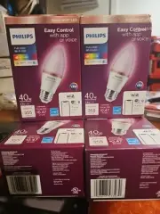 4 Philips 40-Watt Smart Wi-Fi LED Color Changing Light Bulb Powered by WiZ