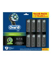 CrossAction Brush Head Refill 8 Pack - Black