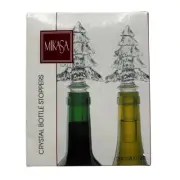 MIKASA Crystal Christmas Tree Bottle Stoppers New In Box