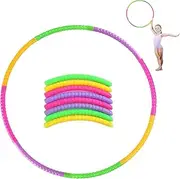 Children's Hula Hoop, Removable Fitness Gymnastics Circle Hoop, Adjustable Multicoloured Children's Hula Hoop, Removable Hoola Hoop, 8 Knots Removable, for Fitness, Gymnastics, Dance, Yoga
