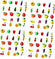 HOODANCOS 100pcs Adorable Cartoon Mini Erasers Mixed Style Fruits Vegetables for Classroom Office Decoration Lightweight Practical Pencil Eraser