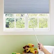 2Pcs Telescopic Draw Rod 33-61cm Length Adjustable Window Blinds Pull Rod for Window Shades Down and Up Portable Blinds Rod Wand Clothes Hanger Hook Pole Window Blind Accessories