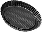 Non Stick Carbon Flan Tart Pan Stainless Steel Microwave Safe Gray 11 Inch NEW