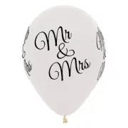 Wedding Mr and Mrs Balloons x 6 Clear Decorations Helium Arch For Centrepieces