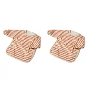 2x Jiggle & Giggle Polyester Stripe Smock Long-Sleeve Baby/Infant Feeding Apron