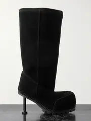[Balenciaga] Balenciaga - Alaska Shearling-lined Suede Boots - Black - IT41 IT 41 Black
