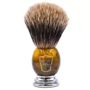 Deluxe Parker Faux Horn Handle Handmade Pure Badger Shave Brush Large 22mm Knot