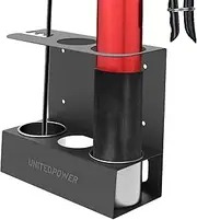 Black Grease Spray Holder - Wall Mount Storage Rack with Cartridge Slot and Pipe Support, Ideal Organizer for Tractor Tools | Includes Removable Drip Trays, Great Addition to Workshop or Garage Setup