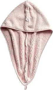 Bath Towel Wrap Coral Fleece Quick Drying Towel Cap Soft Water Absorbent Hair Towel Wrap Shower Cap with Button for Women Lady Girl Curly Long Wet Hair Multicolor258 One Size