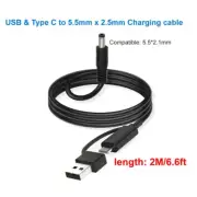 USB / Type C to DC Power Cable 10 DC Plug Adapter Power Charge Cord for Bluetoot