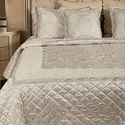 DIVA RICHE Cream Floral Bedcover Set - 3pc